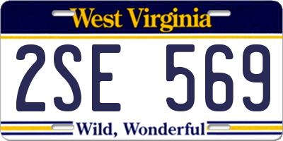 WV license plate 2SE569