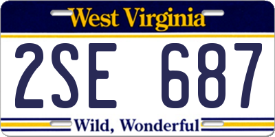 WV license plate 2SE687