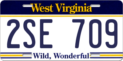 WV license plate 2SE709