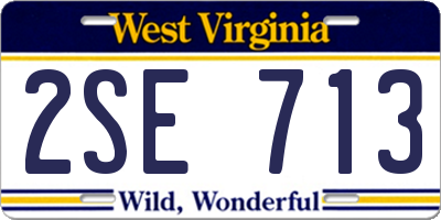 WV license plate 2SE713
