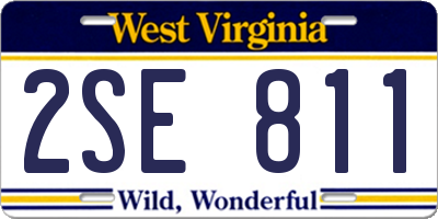 WV license plate 2SE811