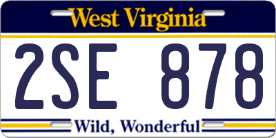 WV license plate 2SE878