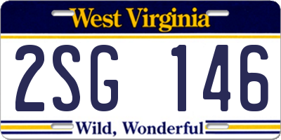 WV license plate 2SG146