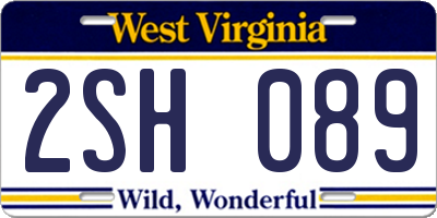 WV license plate 2SH089