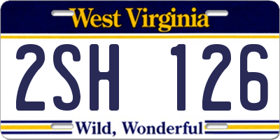 WV license plate 2SH126