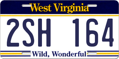 WV license plate 2SH164