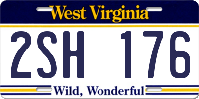 WV license plate 2SH176