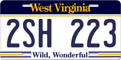WV license plate 2SH223
