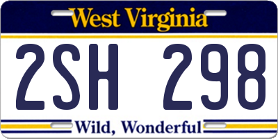 WV license plate 2SH298