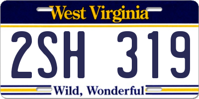 WV license plate 2SH319