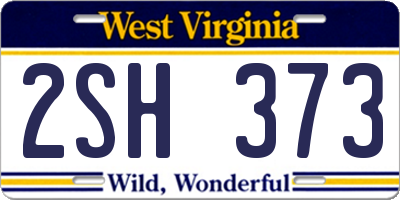 WV license plate 2SH373