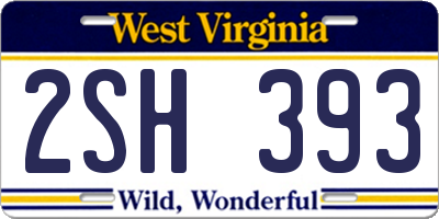 WV license plate 2SH393