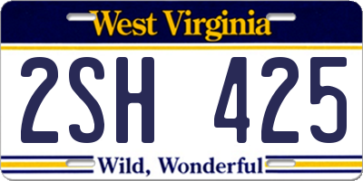 WV license plate 2SH425