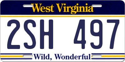WV license plate 2SH497