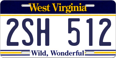 WV license plate 2SH512