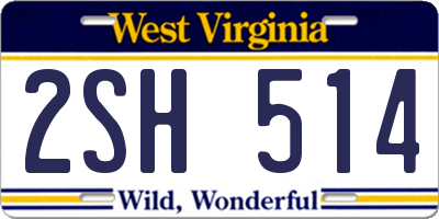 WV license plate 2SH514