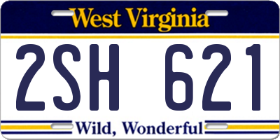 WV license plate 2SH621