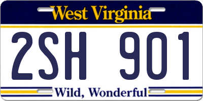 WV license plate 2SH901