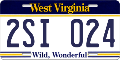 WV license plate 2SI024