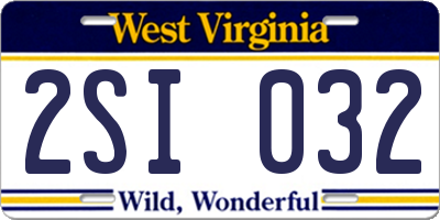 WV license plate 2SI032