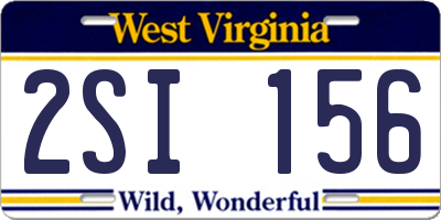 WV license plate 2SI156