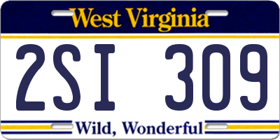 WV license plate 2SI309