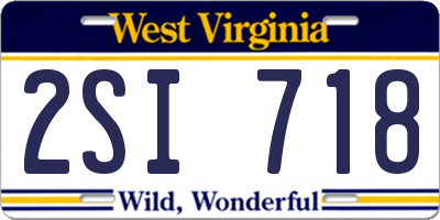 WV license plate 2SI718
