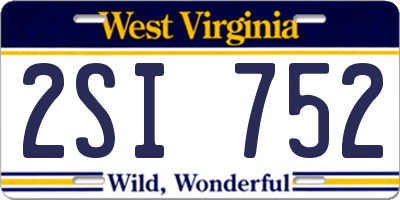WV license plate 2SI752
