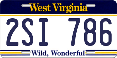 WV license plate 2SI786