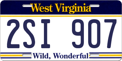 WV license plate 2SI907