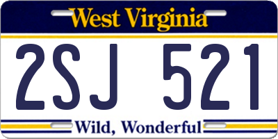 WV license plate 2SJ521
