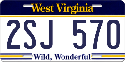 WV license plate 2SJ570