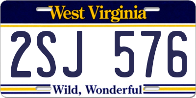 WV license plate 2SJ576
