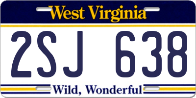 WV license plate 2SJ638