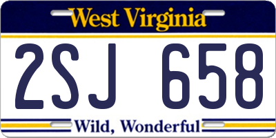 WV license plate 2SJ658
