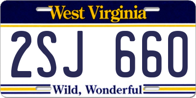 WV license plate 2SJ660