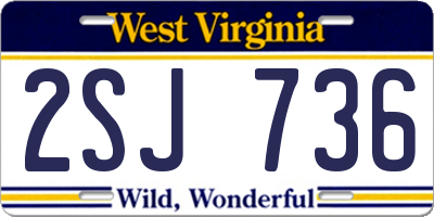 WV license plate 2SJ736