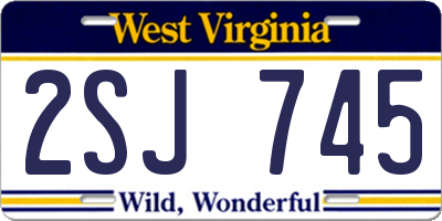 WV license plate 2SJ745