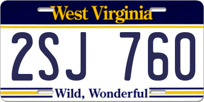 WV license plate 2SJ760