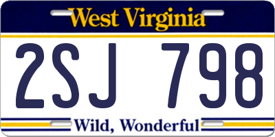 WV license plate 2SJ798