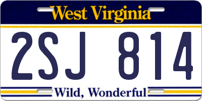 WV license plate 2SJ814