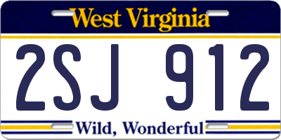 WV license plate 2SJ912