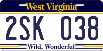 WV license plate 2SK038