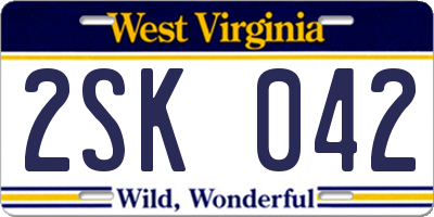 WV license plate 2SK042