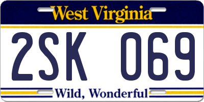 WV license plate 2SK069