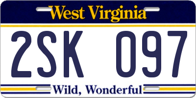 WV license plate 2SK097