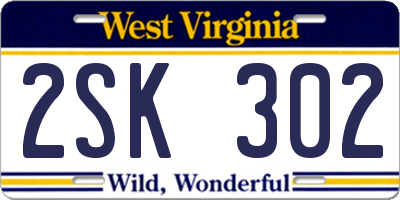 WV license plate 2SK302