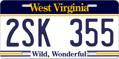 WV license plate 2SK355