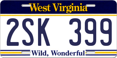 WV license plate 2SK399