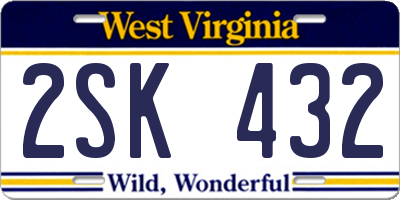 WV license plate 2SK432